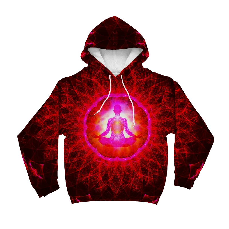 Meditating Psi~  All Over Print Unisex Hoodie Earthy Men's Sustainable 