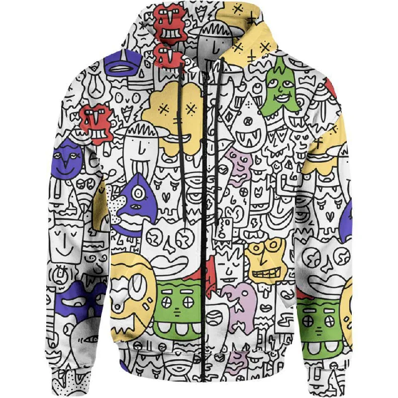 Pretty Done's Doodle Zip Hoodie Beach