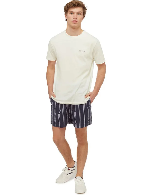 Ben Sherman Stripe Marine Elastic Shorts Laid