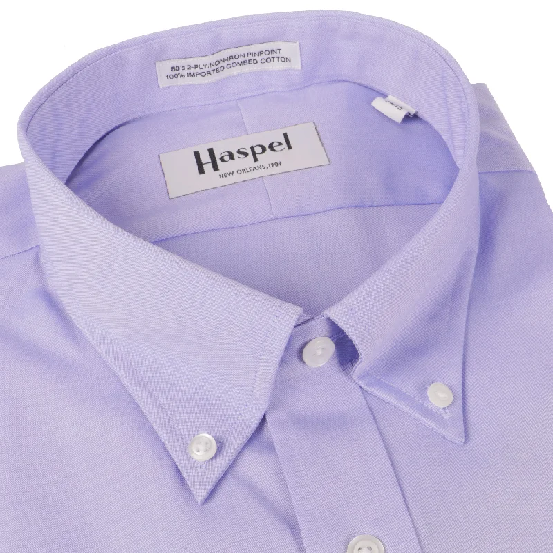 Howard Lt. Blue Pinpoint (Regular Fit) Oxford Dress Shirt - Button Down Collar Polished Men's Satin