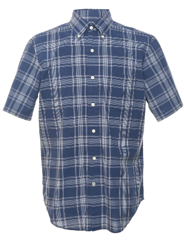 Nautica Checked Navy Classic Shirt - M Bold Men's Statement