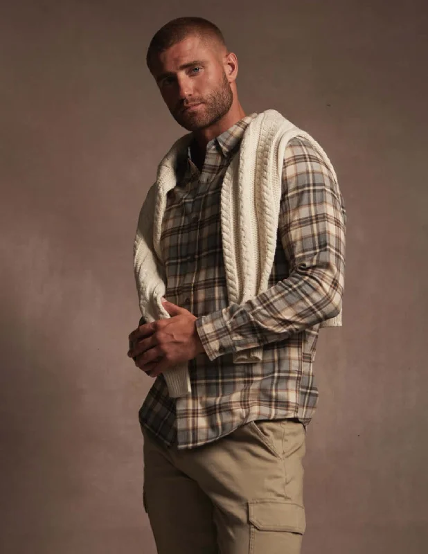 Long Sleeve Brushed Flannel In Mojave Desert Youthful Men's Pop