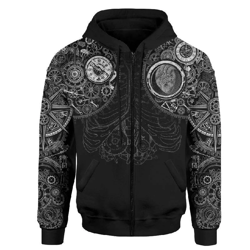 Steampunk Zip Hoodie Modern Men's Tech