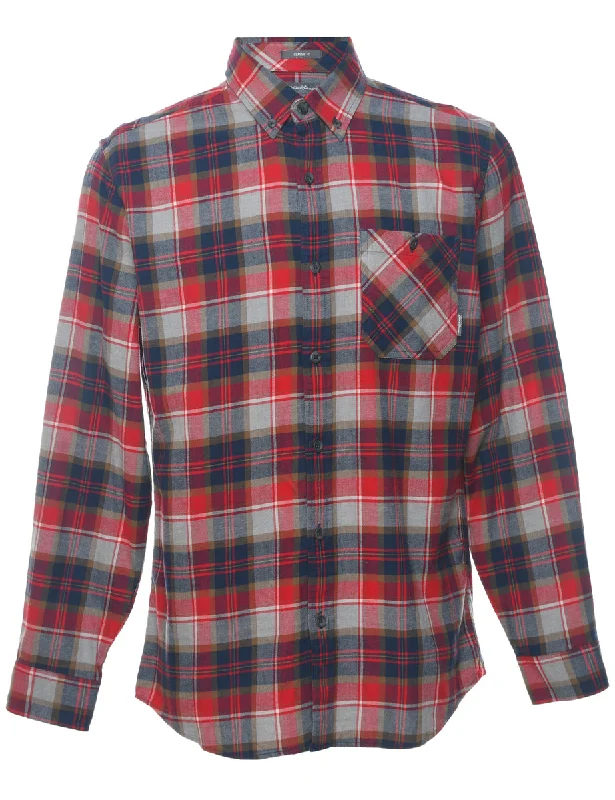 Eddie Bauer Checked Flannel Multi-Colour Shirt - M Practical Men's Multi