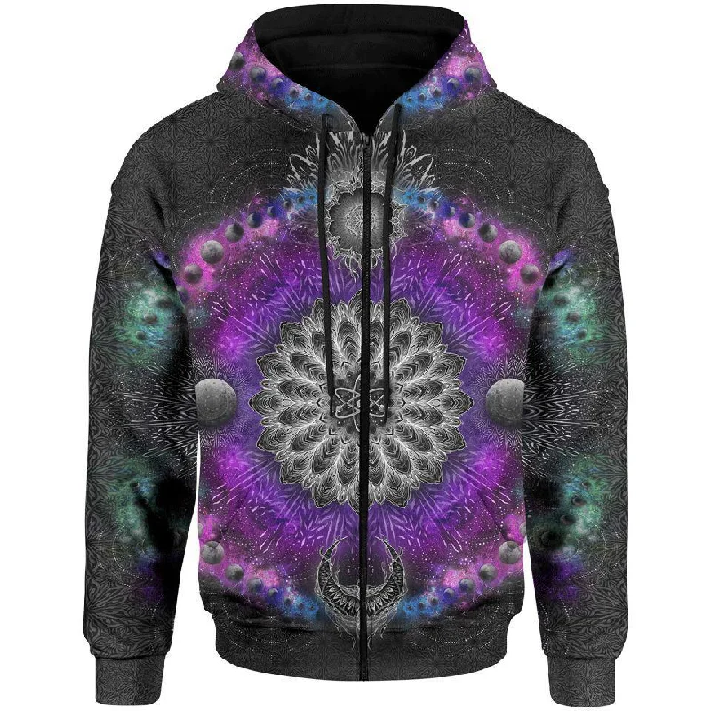 Intergalactic Universe Zip Hoodie Laid