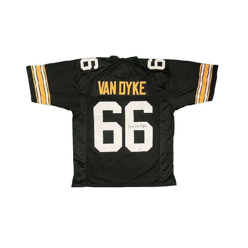 Bruce Van Dyke Signed Custom Black Football Jersey Tailored