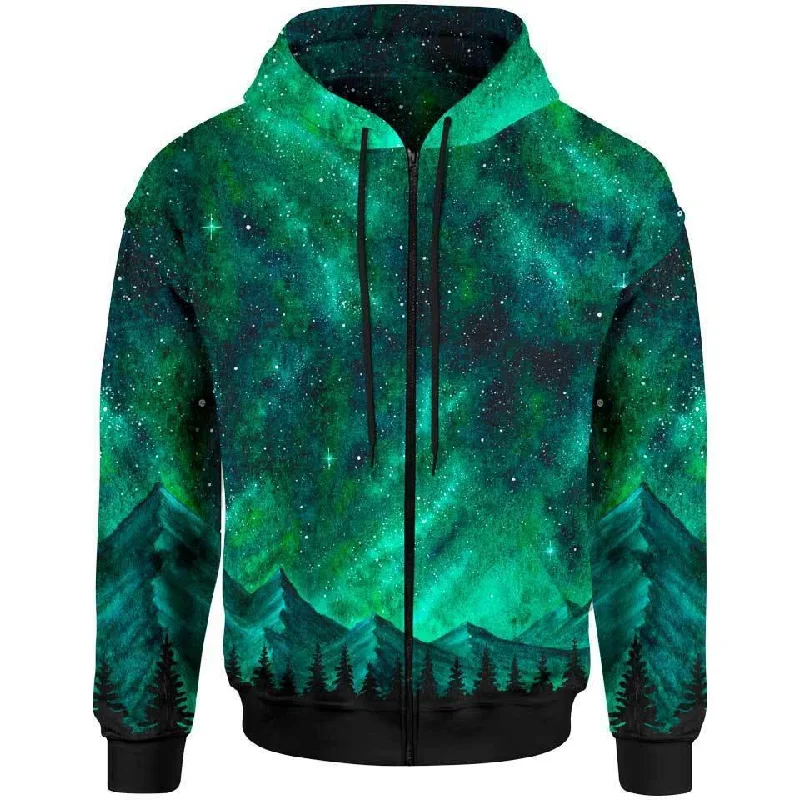 Mountain Aura Zip Hoodie Monochromatic Office Style