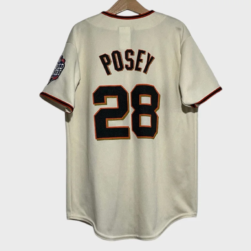 Buster Posey San Francisco Giants 2012 World Series Jersey Youth M Unique Men's Upcycled