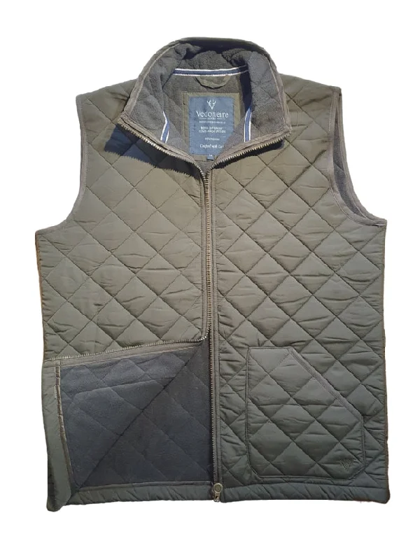 FLEECE LINED QUILTED GREEN GILET Minimalist Men's Casual 