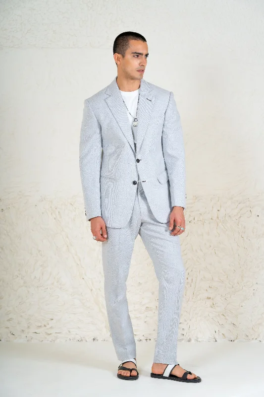 Light Blue Linen Blazer Dynamic Men's Glow