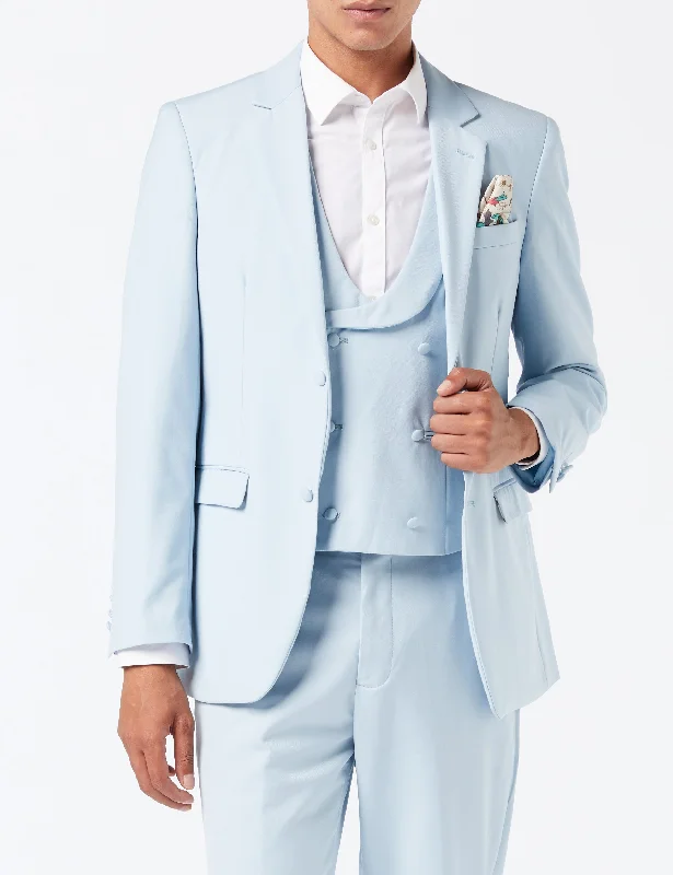 LETE - PALE BLUE SUMMER WEDDING JACKET & WAISTCOAT Edgy Men's Punk