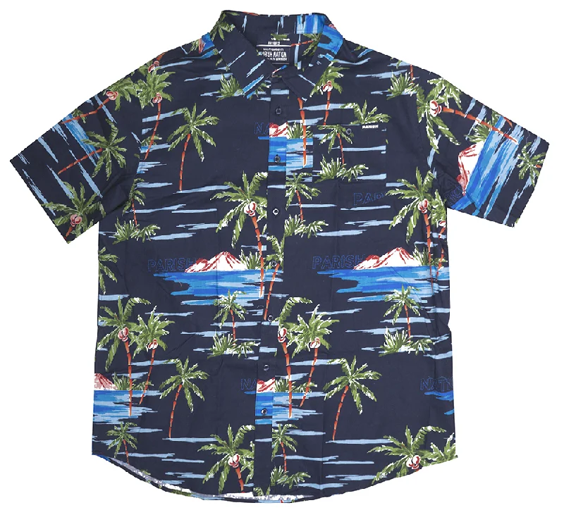 PARISH NATION BUTTON DOWN S/S SHIRT NAVY - N07W2603 Lumberjack