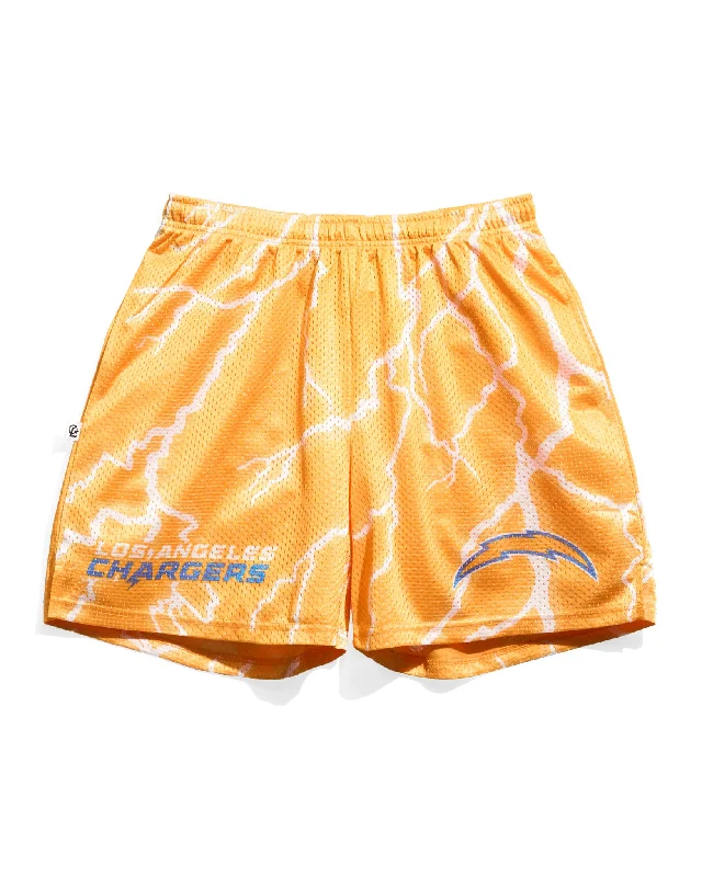 Los Angeles Chargers Lightning Yellow Retro Shorts Preppy Men's College