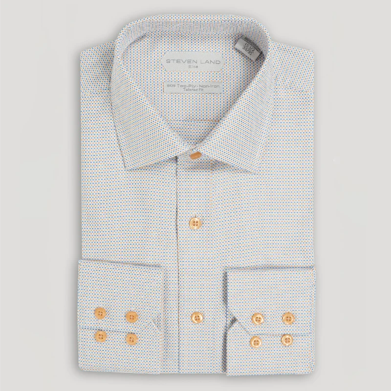 The Laurence Dress Shirt | 80’s 2ply Basket Weave | 100% Cotton | Tic Pattern Confident Men's Power