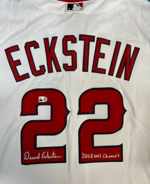 David Eckstein Autographed "2002 WS Champs" Angels Replica Jersey Traditional Men's Country