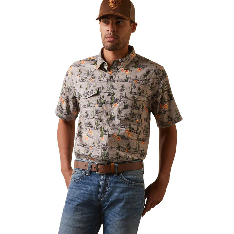 Ariat Men’s Venttek Western Dove Desert Scape Shirt Laid