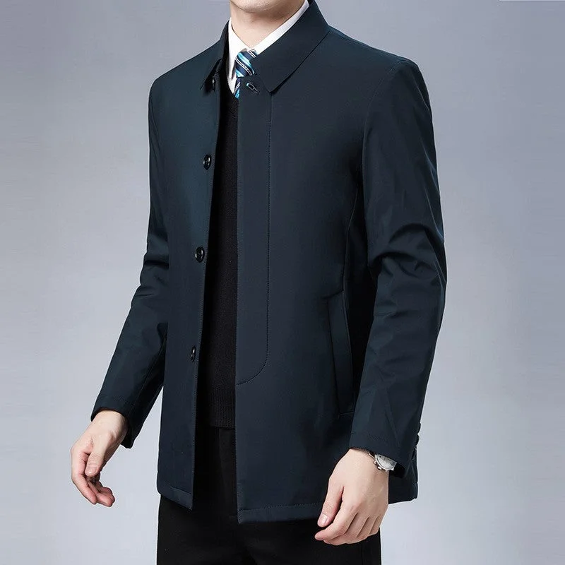 Lapel Collar Retro Chinese Style Jacket Thick Business Suit Tough Men's Military