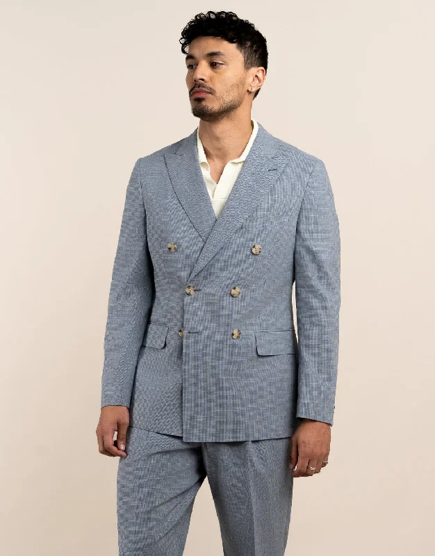 Whetu Light Blue Houndstooth Blazer Cool Men's Skate