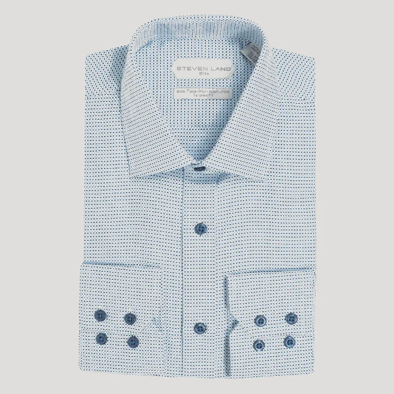 The Laurence Dress Shirt | 80’s 2ply Basket Weave | 100% Cotton | Tic Pattern Cool Men's Distressed