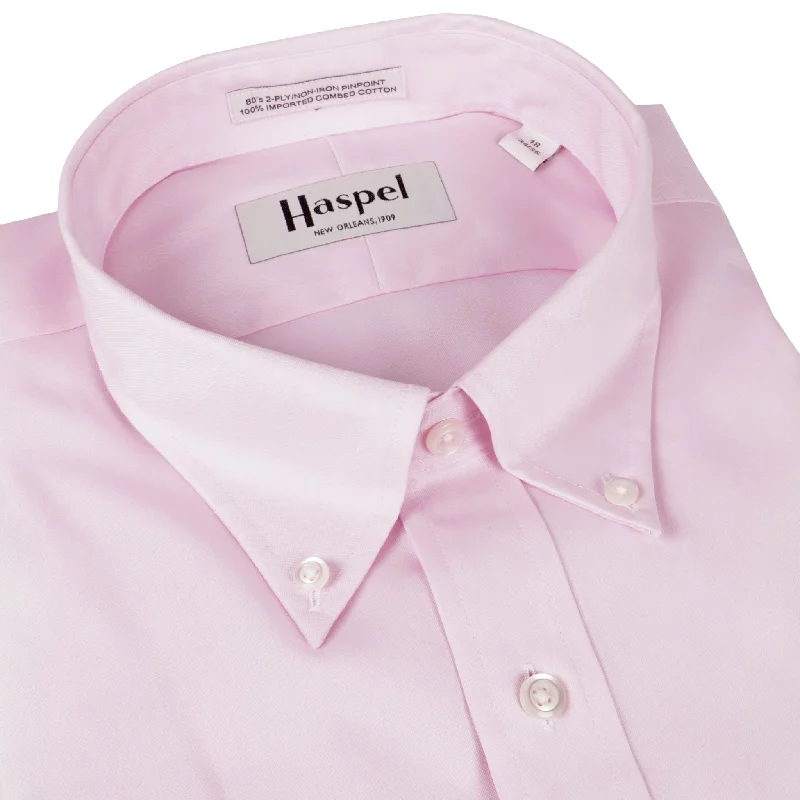 Decatur Pink (Trim Fit) Pinpoint Oxford Dress Shirt - Button Down Collar Stylish Men's Neon