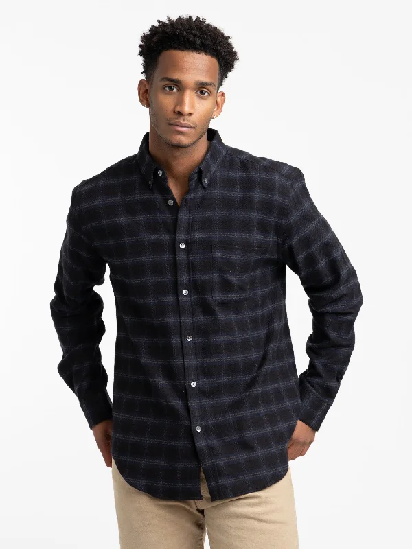 Navy Check Cachal Shirt Trendy Men's Bucket