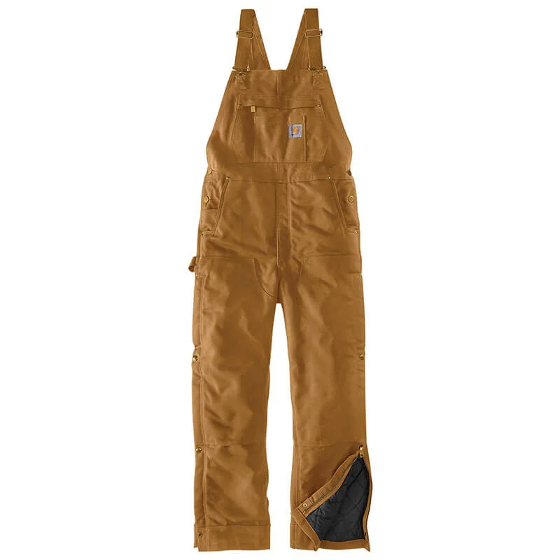 104393 - Carhartt Men's Loose Fit Firm Duck Insulated Bib Overalls Laid