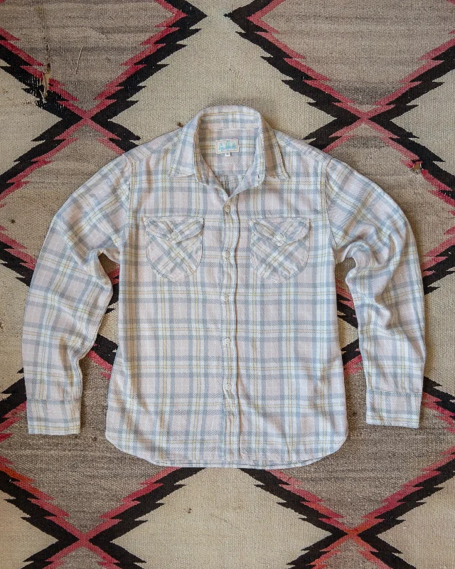 Washed Flannel Workshirt - Abiquiu Sunset Preppy Men's College