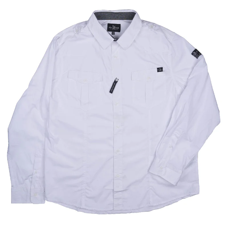 ECKO LONG SLEEVE BUTTON DOWN WHITE - 69LO5293 Refined Men's Velvet