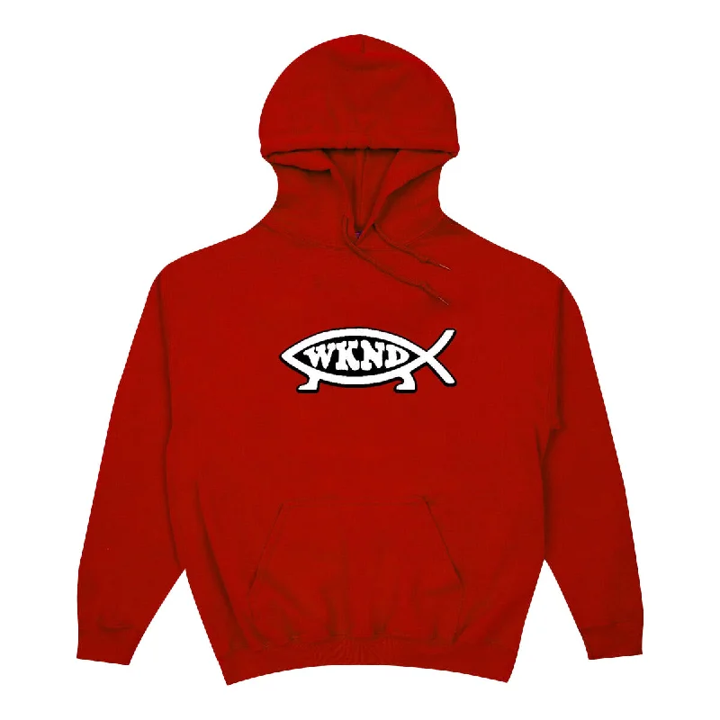 WKND Fish Hoodie Red Sporty Men's Tennis