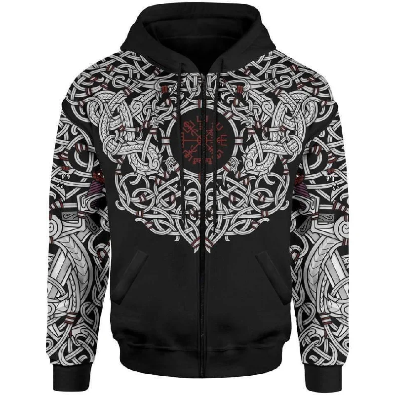 Celtic Zip Hoodie Practical Men's Multi