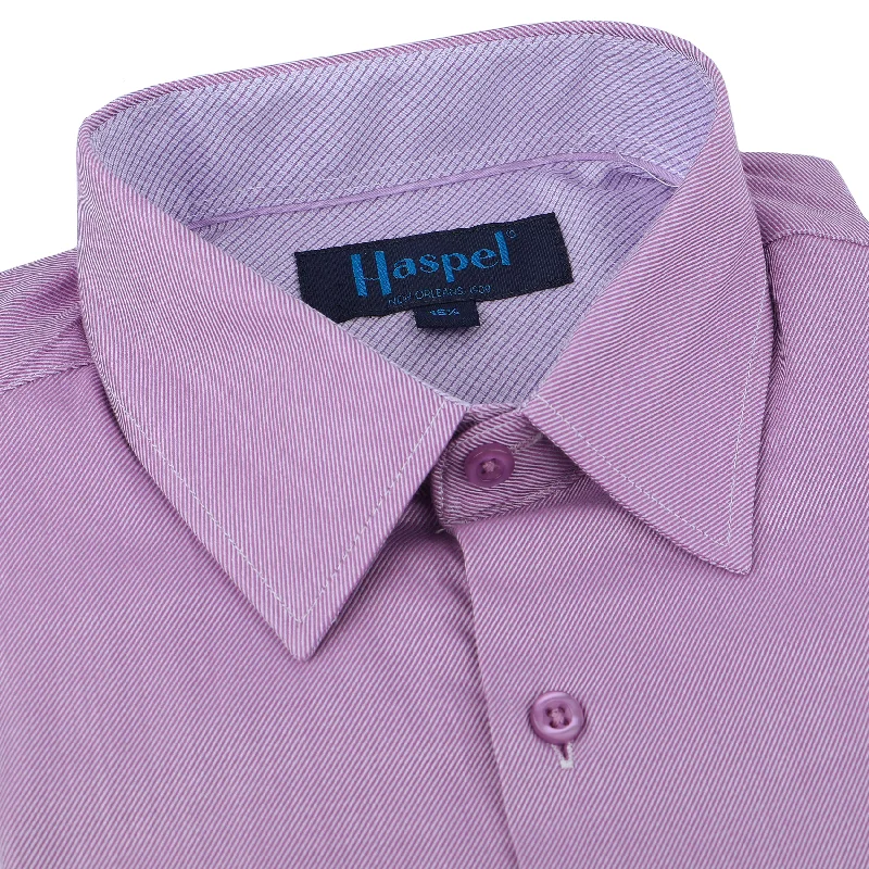 Lavender Diagonal Solid Tailored Fit Dress Shirt Street