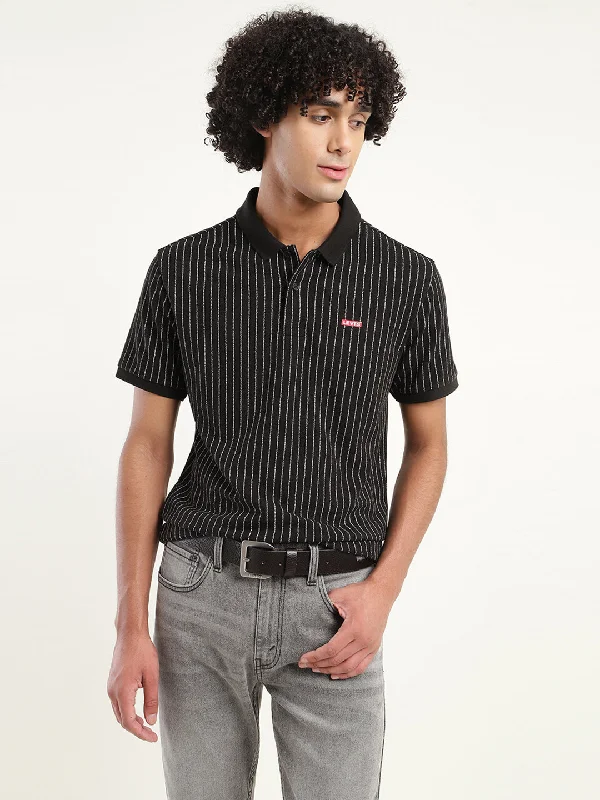 Men's Solid Polo T-Shirt Sleek Men's Metallic