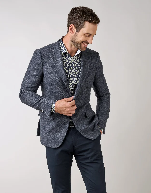 Hawker Blue Micro-design Blazer Bold Men's Statement