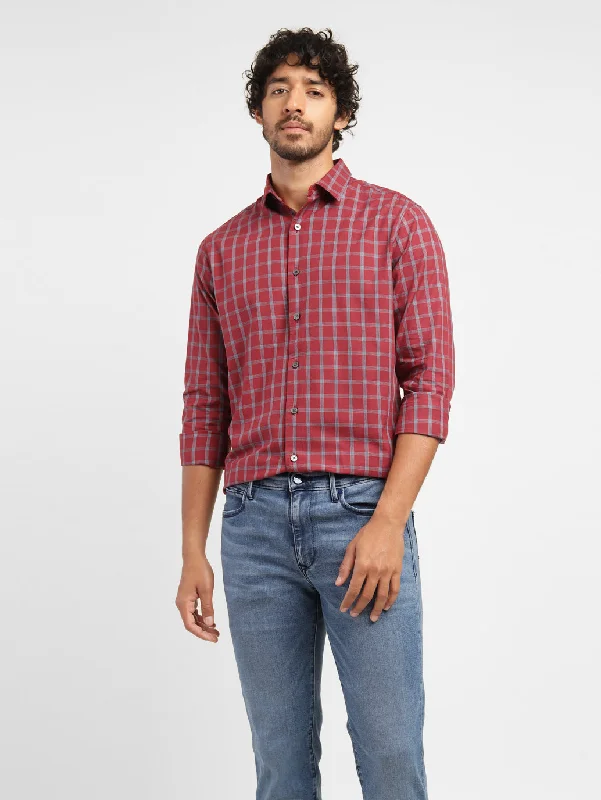 Men's Checkered Slim Fit Shirt Artistic Men's Avant