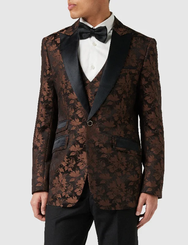 BROWN GROOMS WEDDING JACKET & WAISTCOAT Cclassic Men's Tweed