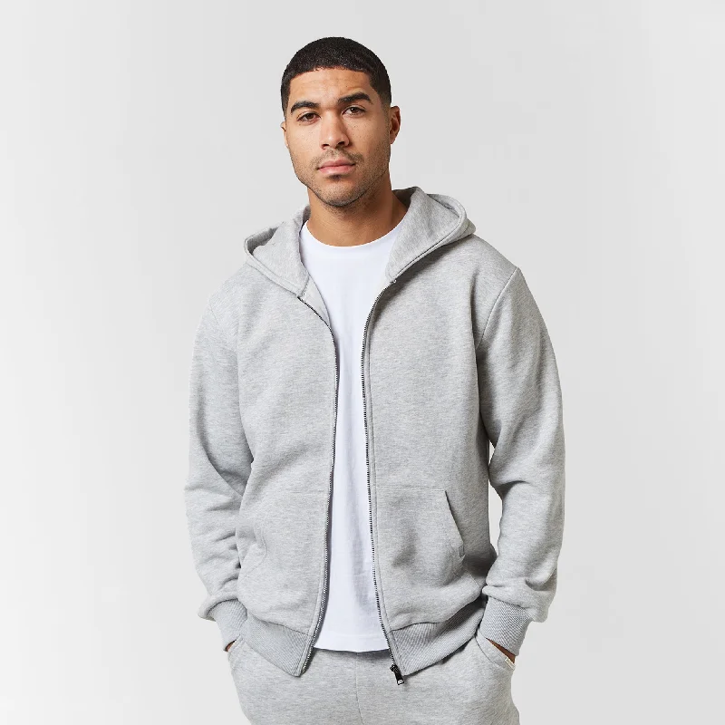 Relaxed Full Zip Hoodie | Grey Marl Bold Men's Animal