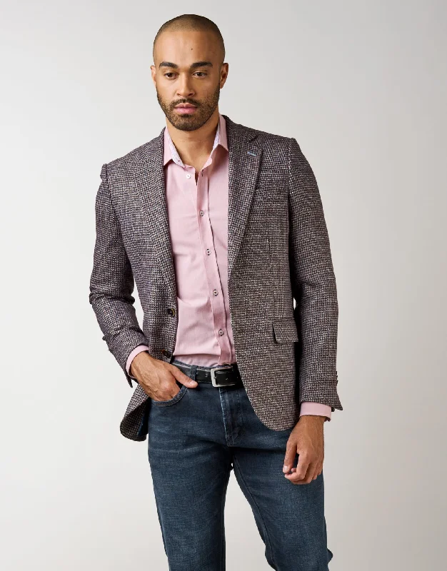 Hawker Maroon & Blue Guncheck Blazer Organic