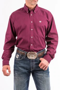 Cinch Men’s Solid Burgundy Shirt Refined Men's Hand