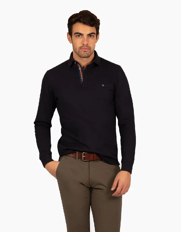 Capri Charcoal Long Sleeve Polo Shirt Dapper Men's Bow