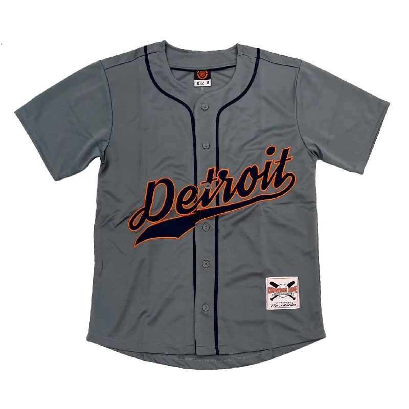 Noiz Detroit Baseball Jersey (Grey/Orange) Casual Men's Loose