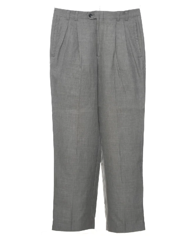 Grey Classic Trousers - W32 L30 Monochromatic Office Style