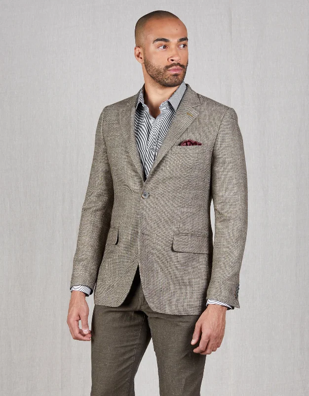 Hawker Light Brown Textured Blazer Laid