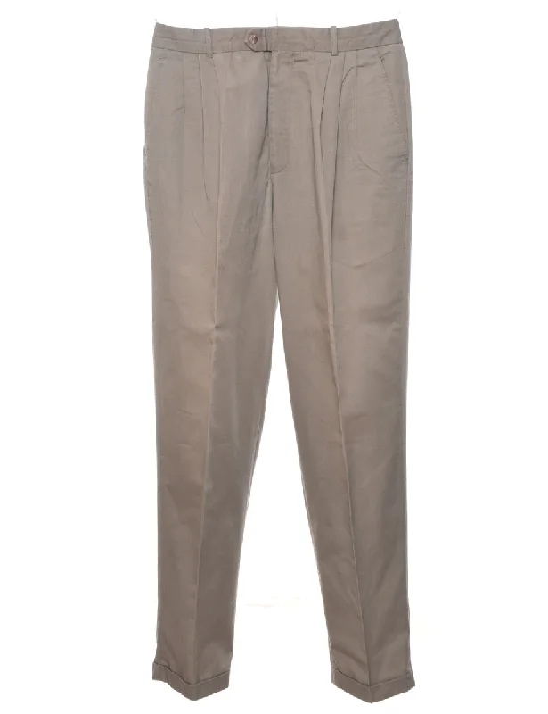 Brown Casual Trousers - W34 L34 Cozy Men's Sherpa