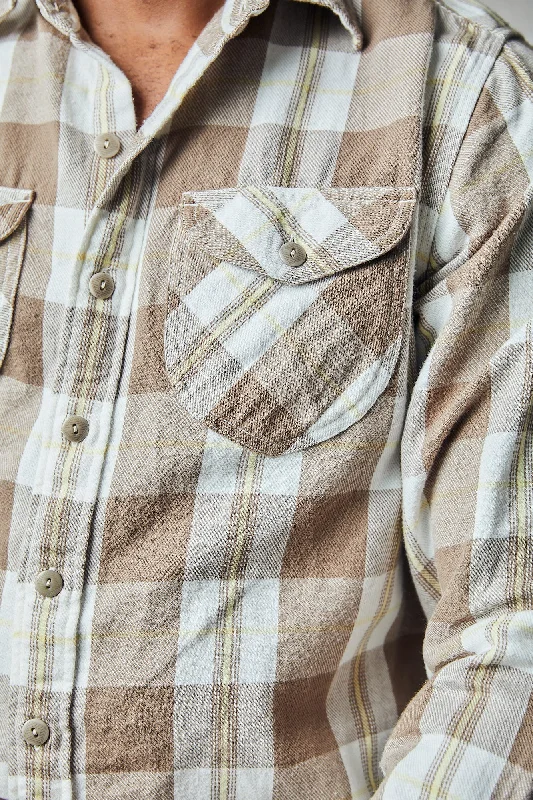 Washed Flannel Workshirt - Buffalo Shadow Plaid Cool Men's Skate