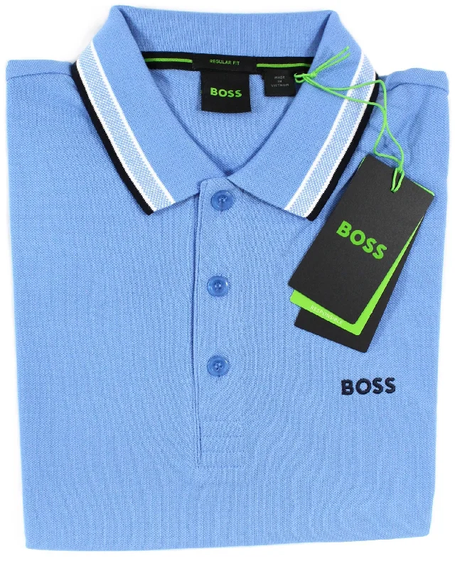 Hugo Boss Polo Shirt Regular Fit Blue Stretch Cotton S Sporty Men's Tennis