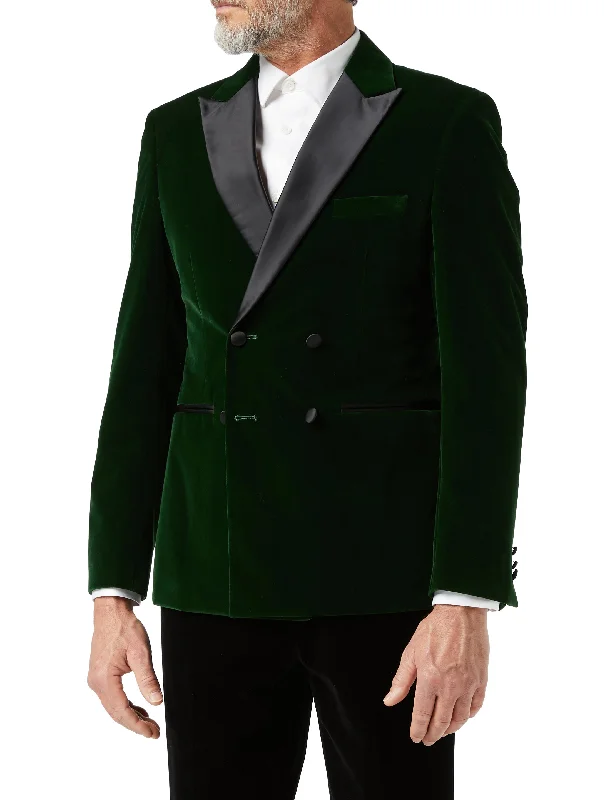 SMITH - Green Soft Velvet Dinner Jacket British Gentleman Style