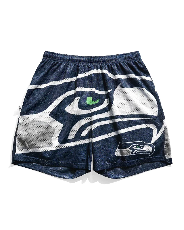 Seattle Seahawks Big Logo Retro Shorts Sharp Men's Italian