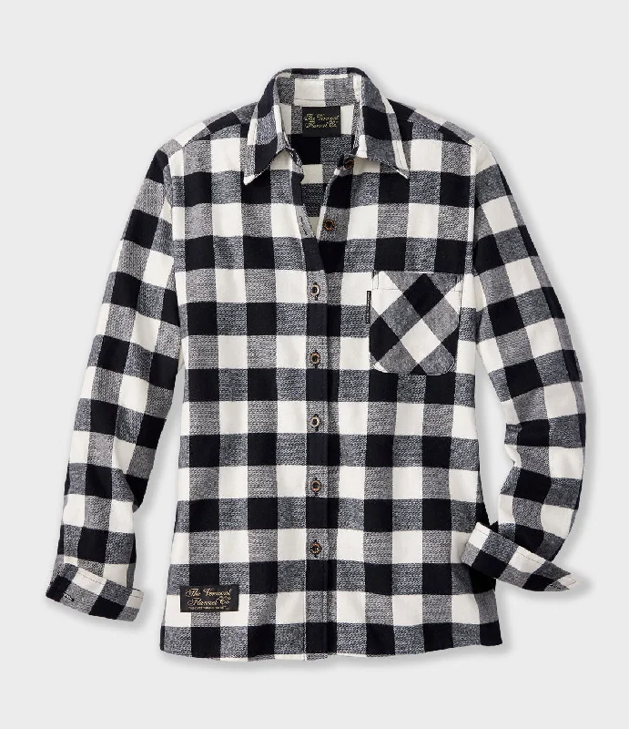 Women's Classic Flannel Shirt - Upcountry Check Elegant Men's Cashmere