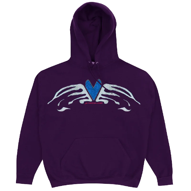 Limosine Heart Wings Hoodie Dark Purple Artistic Men's Avant