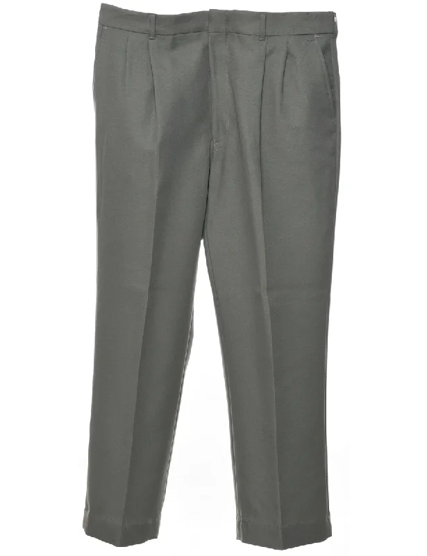 Olive Green Trousers - W36 L28 Elegant Men's Cashmere